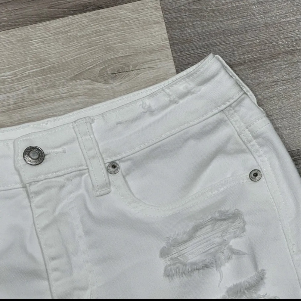 American Eagle Outfitters Jean Skirt white Denim Mini Distress - Picture 3 of 8